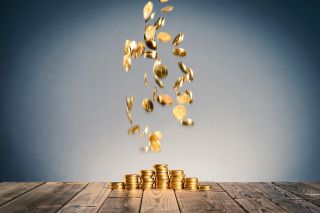 Foto: fallende Münzen